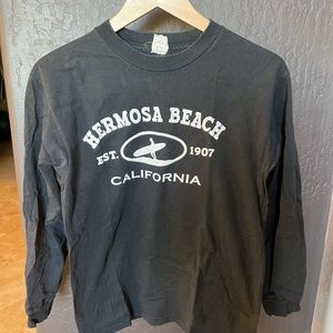 Hermosa Beach Black Longsleeve Tee
